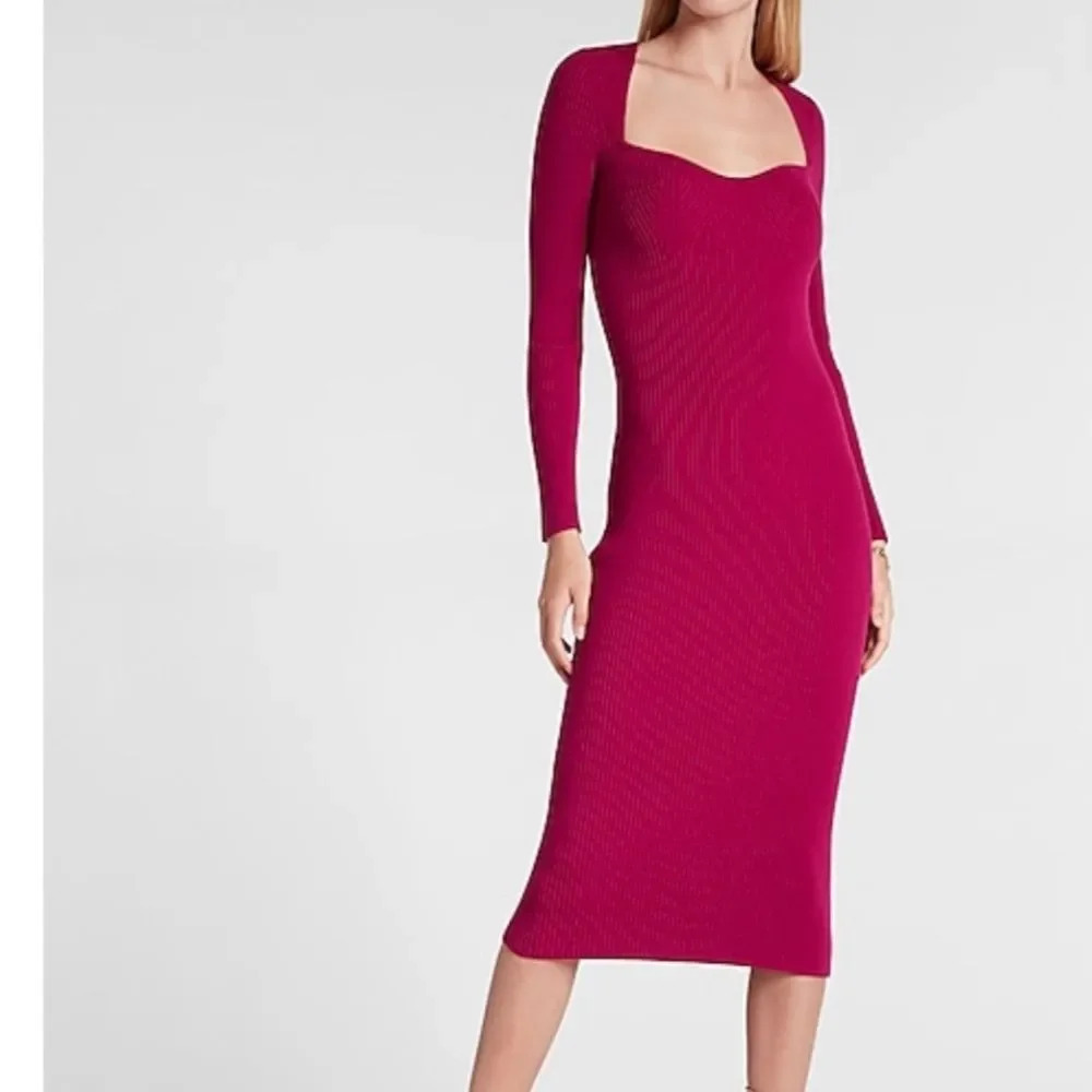 Express sweetheart neckline sweater dress - Picture 5 of 7